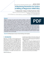 Optimization of Machining Parameters For Surface Roughness in End Milling of Magnesium AM60 Alloy