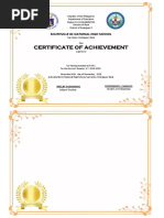 Certificate of Achievement: Southville 8C National High School