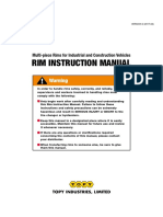 Rim Instruction Manual: Warning