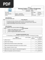 Mohamed Sathak A J College of Engineering: Aeronautical Engg Course Objectives S. No. Course Objectives