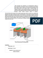 Three Dimensional Printing (3DP) : Abbreviation: Material Type: Materials