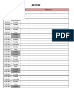 Schedule of Gate