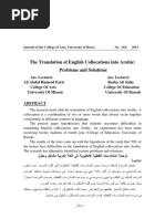 The Translation of English Collocations Into Arabic: Problems and Solutions