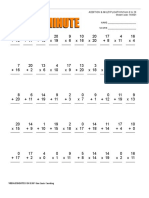 Web Math Minute AddMult 0-20