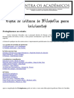 Lista Filosofia para Iniciantes