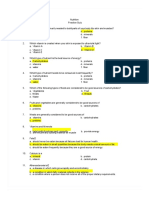 Practice Quiz - Nutrition - Answer Key Grade 5 PDF