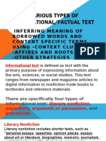 Various Types of Informational Texts