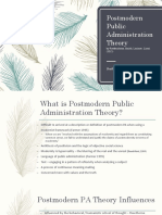 Postmodern Public Administration Theory: Sheila Lo Dingcong