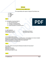 Economic & Finance MCQs 1