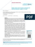 Cerebrospinal Fluid Drains Reduce Risk of Spinal Cord Injury For Thoracic/thoracoabdominal Aneurysm Surgery: A Review