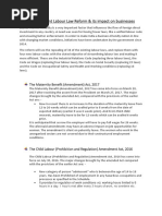 Analyse The Recent Labour Law Reform & Its Impact On Businesses