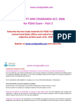 Food Safety and Standards Act, 2006 For FSSAI Exam - Part 2