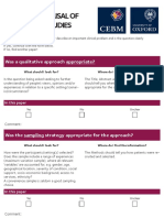 Critical Appraisal of Qualitative Studies: Was A Qualitative Approach Appropriate?