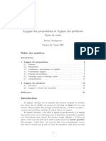 Cours de Logique - Logique Des Propositions Et Logique Des Prédicats