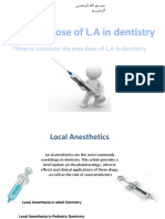 Calculate The Max Doses of Local Anesthesia in Dentistry