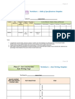 Phase I - Planning Stage: Worksheet 1 - Table of Specifications Template