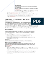 Case Summary of Marbury V Madison