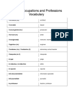 French Occupations and Professions Vocabulary