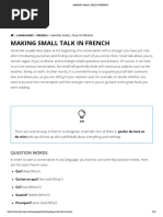 Making Small Talk in French