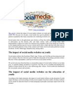 The Impact of Social Media Websites On Youth:: Voice of Journalists This Article