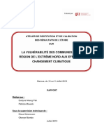 La Vulnérabilité Des Communes de La Région de L'extrême Nord Aux Effets Du Changement Climatique