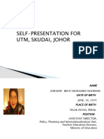 Self-Presentation For Utm, Skudai, Johor