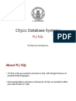 CS322: Database Systems: PL/ SQL