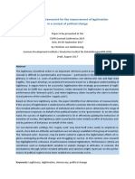 A Conceptual Framework For The Measurement of Legitimation in A Context of Political Change