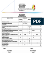 Table of Specification