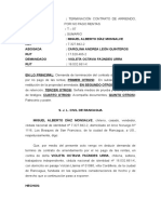 Término de Contrato de Arrendamiento Por No Pago de Rentas