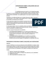 Pensamientos Estratégicos Sobre La Relación Con Los Stakeholders