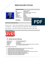 Curriculum Vitae: PT. Multi Service Mining