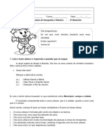 Atividade Avaliativa 2º Bimestre GeoHistória