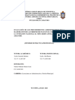 Evaluación de Los Procedimientos Administrativos en La Elaboración de Las Ordenes de Pago en El I-Semestre 2018 de La Fundación Nacional El Niño Simón (FNNS), Estado Delta Amacuro.