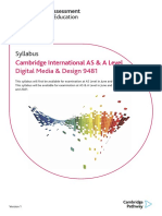 Syllabus: Cambridge International AS & A Level Digital Media & Design 9481