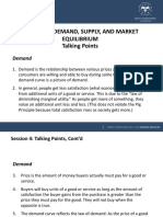 Session 4: Demand, Supply, and Market Equilibrium Talking Points