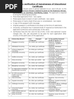 Verification of Genuineness of Educational Certificate Application Form