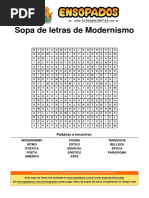 Sopa de Letras de Modernismo