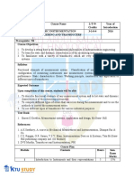 Basic Instrumentation Engineering and Transducers S3 Syllabus