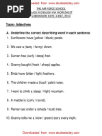 CBSE Class 3 English Practice Worksheets (76) - Adjectives PDF