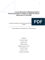 Causes, Effects and Approaches in Managing Academic Stress Among Grade 11 Students of Tanjay City Science High School SY: 2019-2020