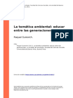 Raquel Gurevich (2011) - La Tematica Ambiental Educar Entre Las Generaciones