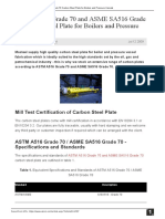 ASTM A516 Grade 70 and ASME SA516 Grade 70 Carbon Steel Plate For Boilers and Pressure Vessels