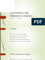 Preparing The Reseach Design