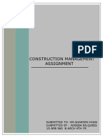 Construction Management Assignment