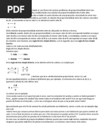 La Regla de Tres o Regla de Tres Simple Es Una Forma de Resolver Problemas de Proporcionalidad Entre Tres Valores Conocidos y Una Incógnita