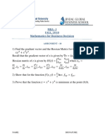 Mba - I FALL, 2018 Mathematics For Business Decision: Assignment - 10