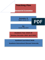 Teaching Plan: Managerial Economics