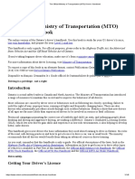 MTO Drivers Handbook For Ontario, Canada