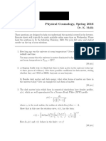 SPA6311 Physical Cosmology, Spring 2016: Exercise Sheet 6 Dr. K. Malik